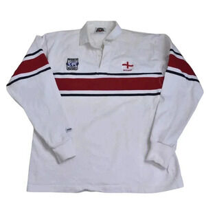 Barbarian Rugby Shirt England World in Union White Long Sleeve Athletic Size XXL